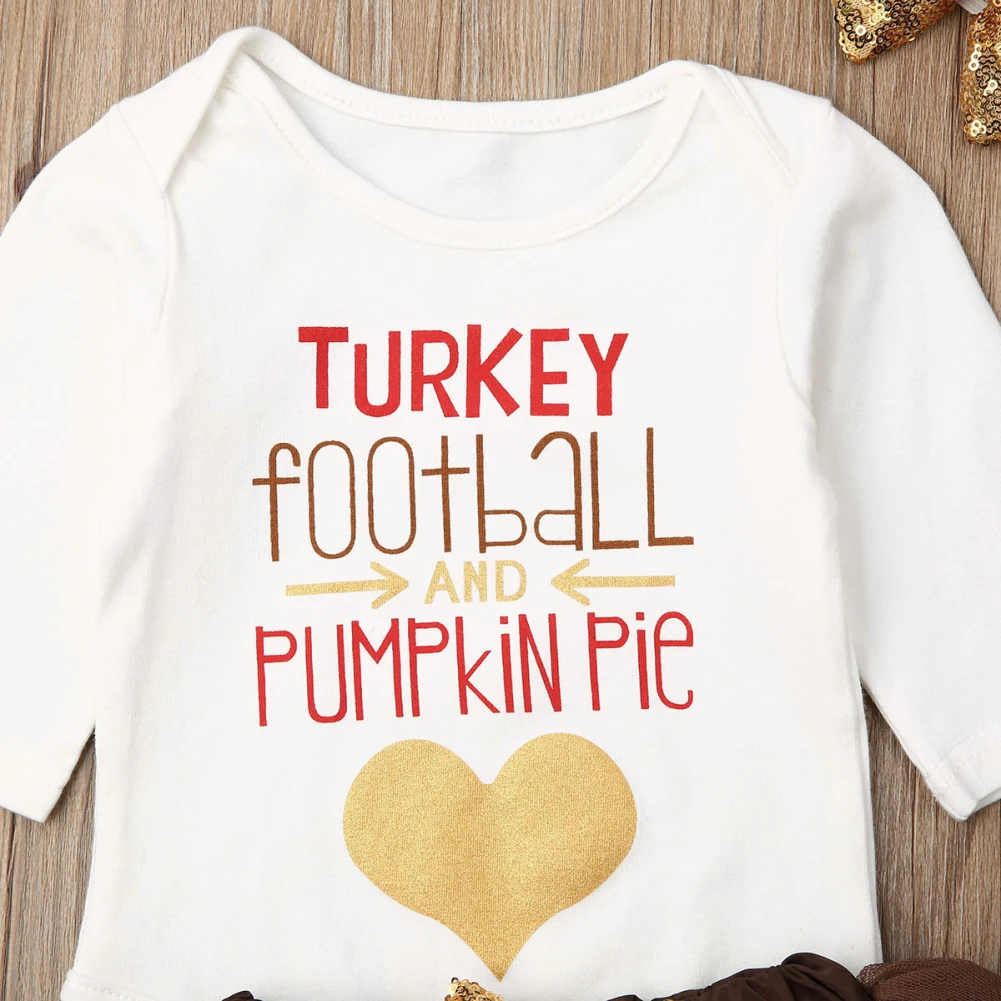 Г., подарок на День Благодарения для новорожденных девочек, хлопковое боди с длинными рукавами, топы, юбка-пачка повязка на голову, комплект одежды из 3 предметов комплект одежды для малышей