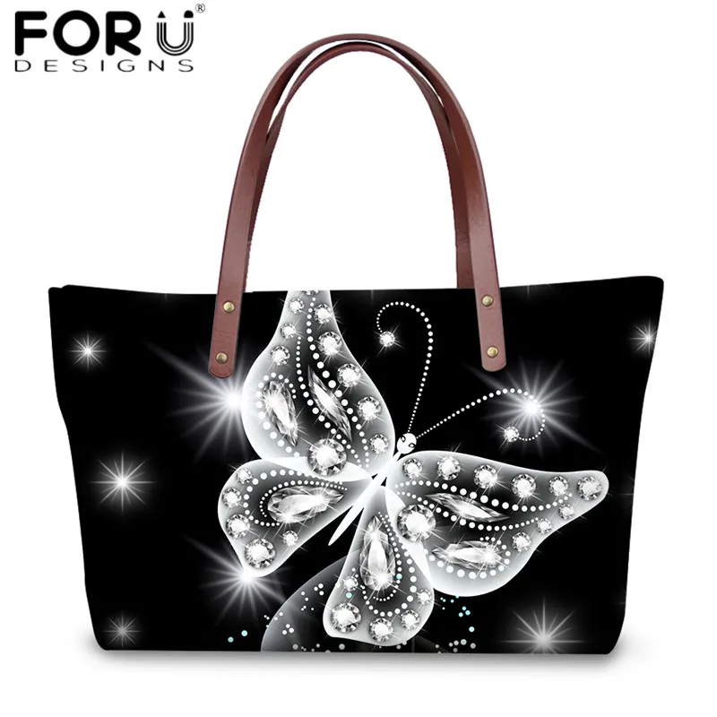 FORUDESIGNS/3D красота бабочка животных сумки набор для женщин Повседневное сумки на плечо большой емкости сумка для леди 2 шт. путешествия - Цвет: HMA652AL