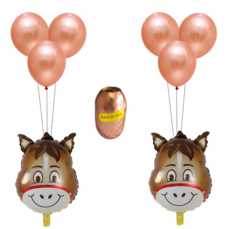 donkey 9 шт джунгли воздушные шарики в виде животных Тигр Лев Обезьяна зебра жираф детский душ дети с днем рождения украшения для детских игрушек - Цвет: donkey