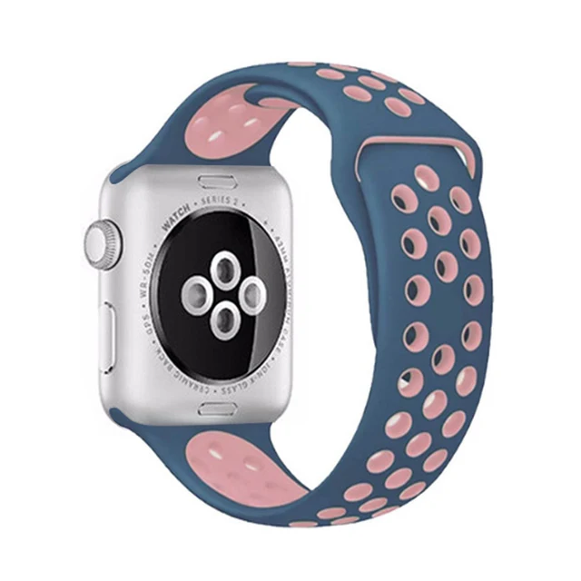 Strap for Apple watch series 7 45mm 41mm 38mm 40mm silicone watchband bracelet correa on smartwatch 6543 se 44mm 42m accessories Blue pink