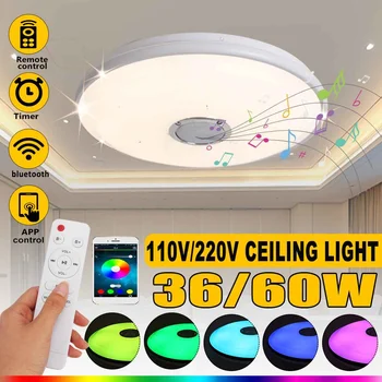 

Modern RGB Dimmable LED Ceiling Lights Livingroom bluetooth Music Lamp with APP Control Remote Control 110V/220V 36W/60W