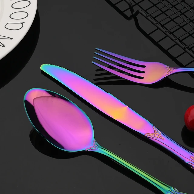 Rainbow Flatware, Cutlery Set, Silverware Set, Stainless Steel