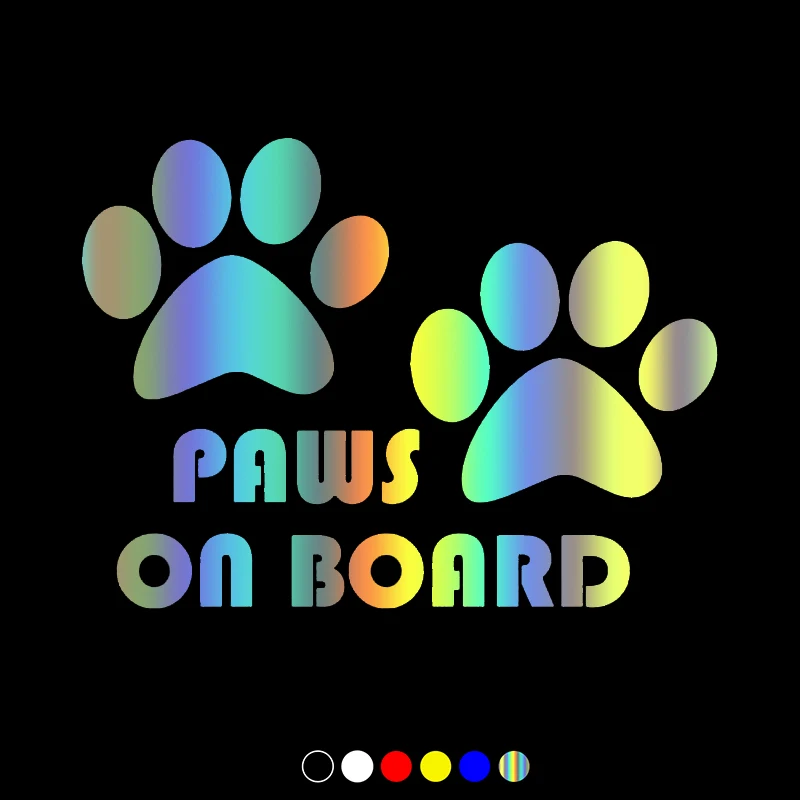 

CS31079# 20x14 cm Paws on Board Dog Puppy Foot Die-cut Vinyl Decal Car Sticker Waterproof Auto Decors