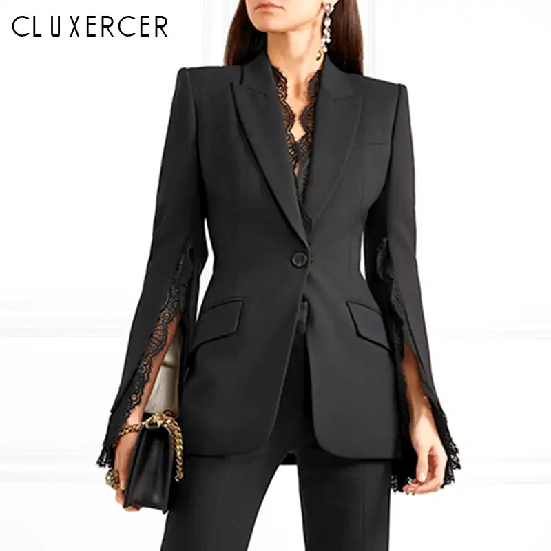 black lace suit jacket