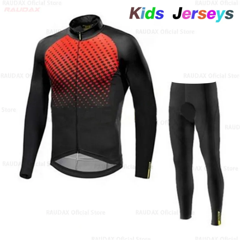Новинка, Ropa Ciclismo Invierno, для мальчиков, Termica,, Pro Team Mavic, детская одежда для велоспорта, для девочек, с длинным рукавом, дышащий, комплект для велоспорта