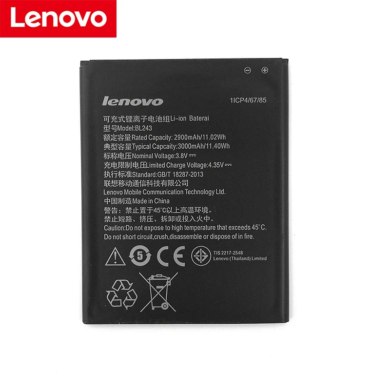 Lenovo Original 3000mA BL243 Battery For Lenovo K3 Note K50-T5 K50-T3S A7000 A5500 A5860 A5600 A7600 Phone+Tracking Number