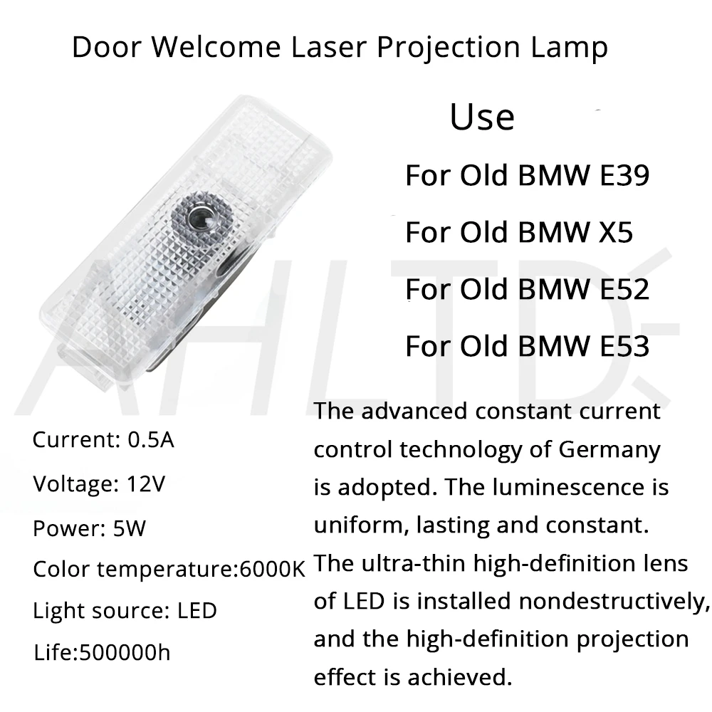 2х светодиодный Автомобильный Дверной светильник для BMW E39 e52 e53 X5 Z8 M с логотипом, лазерный проектор, светильник, аксессуары, декоративная лампа