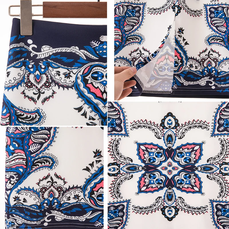 FMFSSOM Для женщин с принтом роз Повседневная юбка новые летние Для женщин Высокая талия Модный дизайн длинный тонкий вечерние трендовая юбка