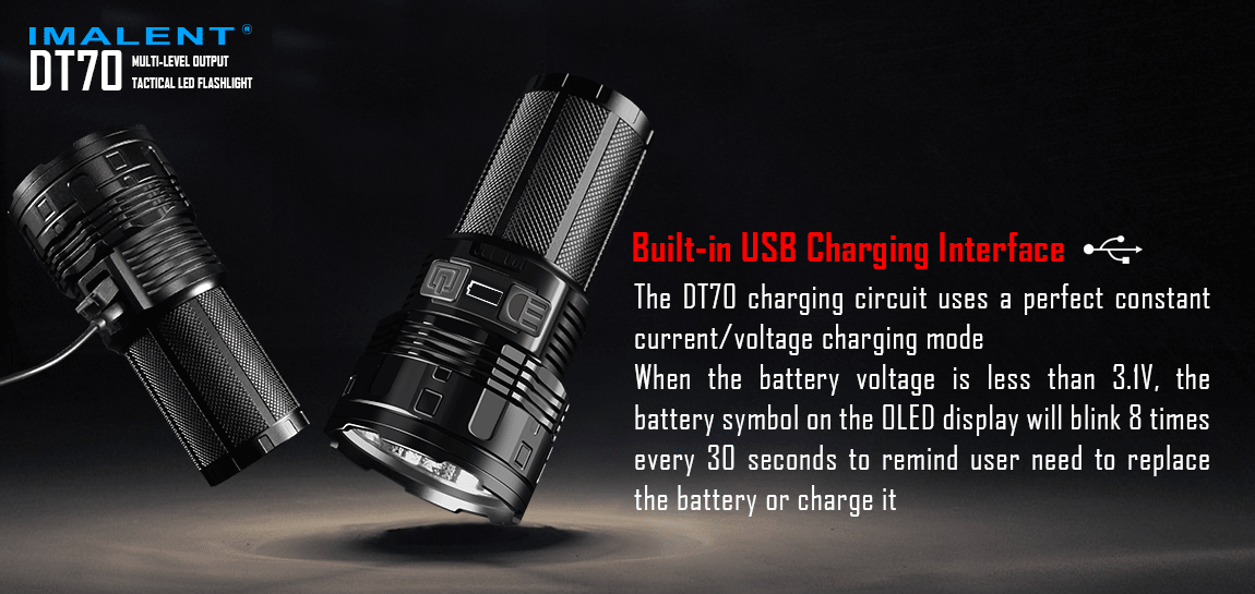 IMALENT DT70 XHP70 16000LM 5modes Tactical USB Rechargeable LED Flashlight Waterproof Camping Torch Lantern Lamp Spotlight
