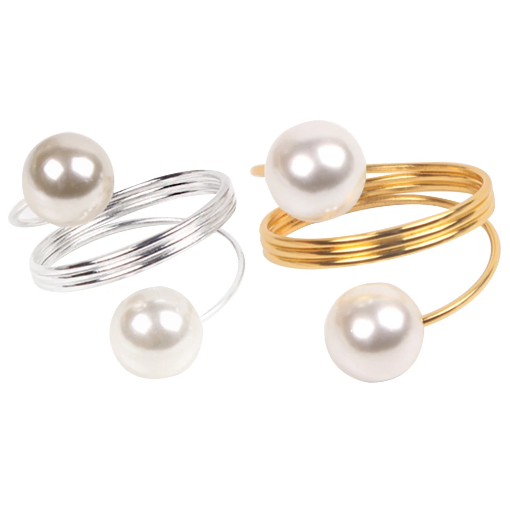 12 шт./компл. Мини проектор для домашнего весенний дизайн в западном стиле Стиль для свадьбы держатель Украшение стола Салфетка кольцо с искусственным жемчугом Ресторан ремесла