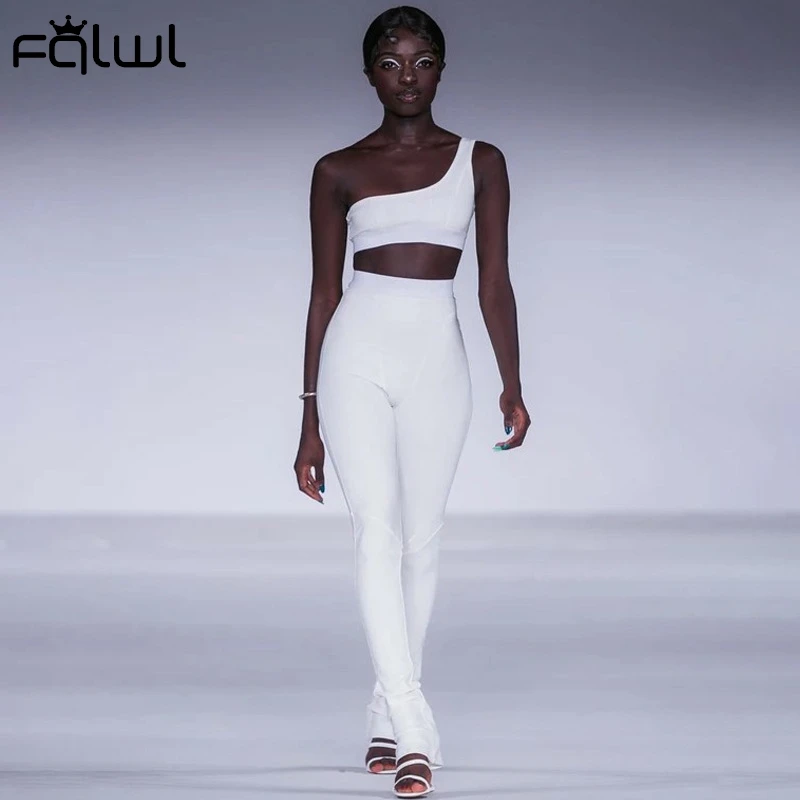 one shoulder two piece set