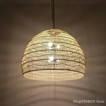 

New Chinese Style Rattan Lamp Pendant Light Vintage Hanging Lamp E27 Living Room Dining Room Home Decor Cafe Restaurant Hanglamp