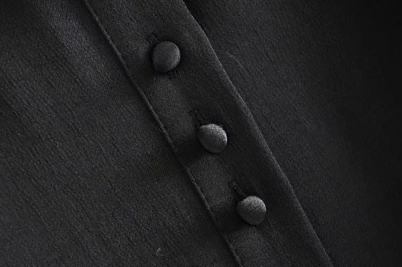 Vintage Stylish Office Wear Soft Touch Black Blouses Women Fashion Bow Tie Collar Long Sleeve Female Shirts Blusa Chic Tops