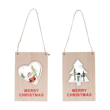 

2Pcs Christmas Hanging Pendant Door Hanging Ornaments Home Welcome Board