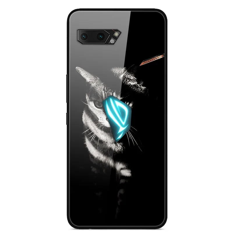 21 Для Asus Rog Phone II Case 6,5" закаленное стекло с принтом для задней крышки, Твердый Чехол для Asus Rog Phone 2 ZS660KL Phone Case fundas Rog2 - Цвет: 21