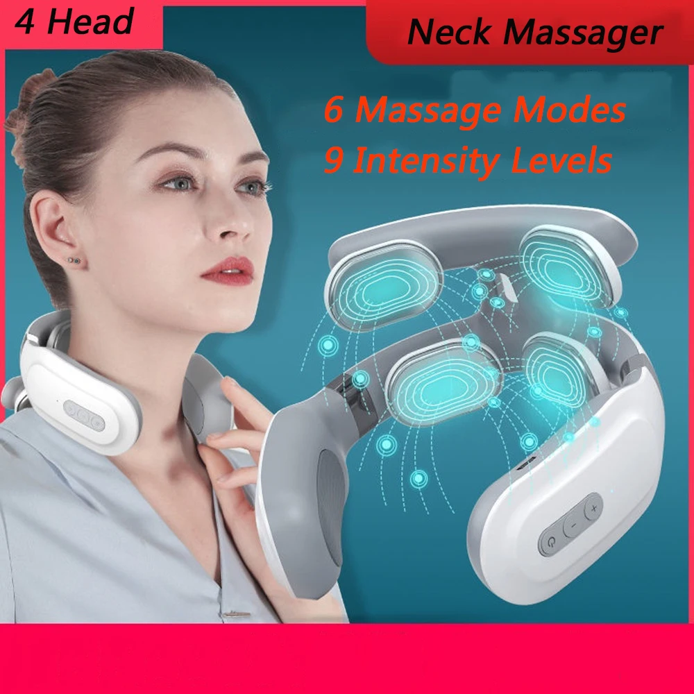 Electric Neck Massager,Intelligent Portable Neck Massager with 4