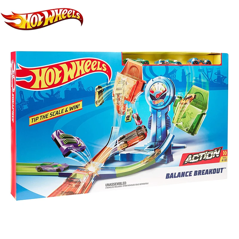 Hot Wheels баланс прорыв Приключения автомобиль трек Игровой Набор Спортивная экшн-модель автомобиля аксессуары Игрушка Juguetes мальчик собрать игрушки подарок