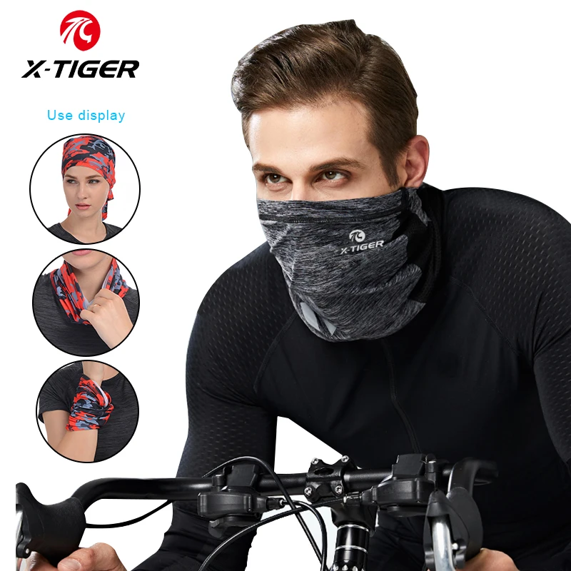 X-Tiger Ciclismo Copricapo Estate Tessuto Di Ghiaccio Copricapo Bici Bandana Maschera Da Corsa Bicicletta Bandana Sciarpa Sportiva Maschera Fascia