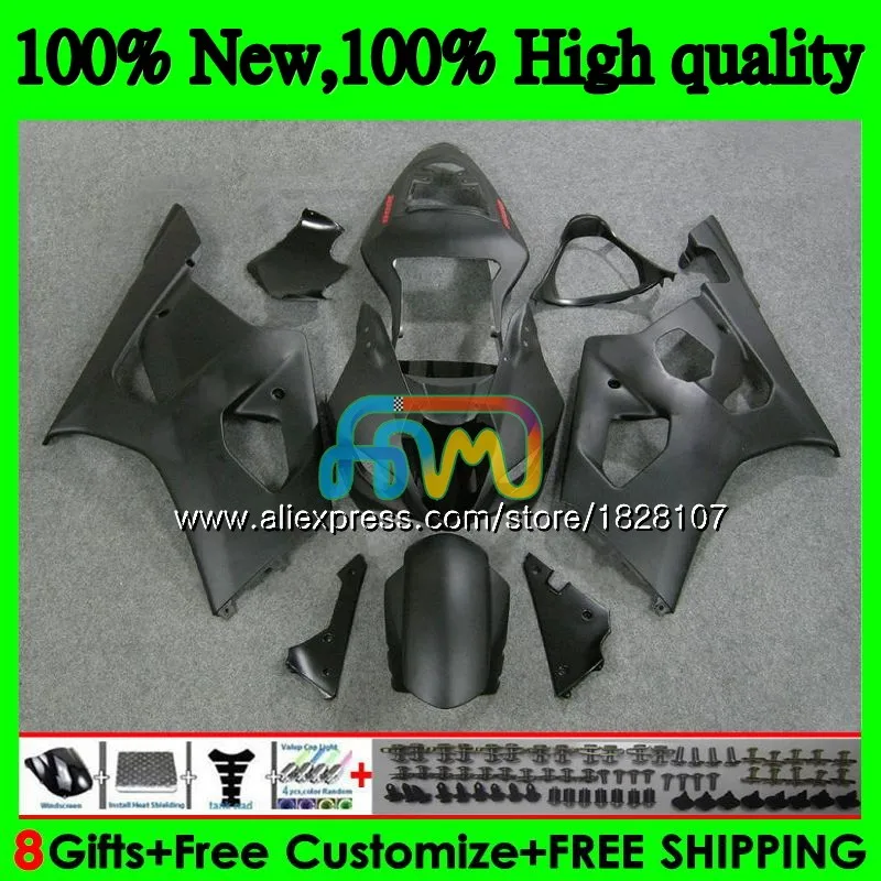 No. 1 Корпус для SUZUKI GSXR-1000 GSXR1000 03 04 41BS. 97 1000CC GSX-R1000 GSX R1000 03 матовый черный 04 K3 GSXR 1000 CC 2003 2004 Обтекатель - Цвет: No. 1