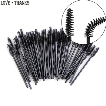 

1000Pcs/lot Disposable Black Eyelash Brush Comb Mascara Wands Eye Lashes Extension Individual Applicator Eye Beauty Makeup