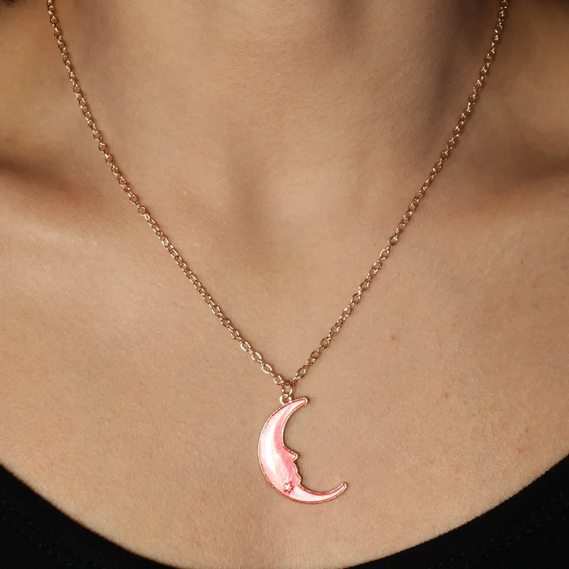 17 Style Colorful Moon Star Starfish Shell Fish Tail Pendants Necklace Women Fashion Jewelry Simple Short Necklaces Female New | Украшения