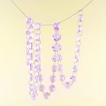 

1/5/10/50 Meters Lilac 14mm Octagon Beads Strand Garlands Crystal Glass Pendant Chains For Home Decoration