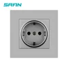 SRAN EU power socket,16A 250V standard ground with safety door white new flame retardant PC panel 86mm*86mm wall socket ► Photo 3/6