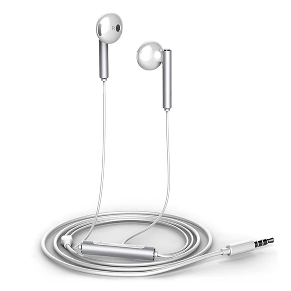 silver Оригинальные наушники huawei AM 116, объемный микрофон 3,5 мм, металлическая гарнитура для xiaomi huawei P7 P8 P9 Lite P10 Plus Honor 5X 6X mate 7 8 9 - Color: silver