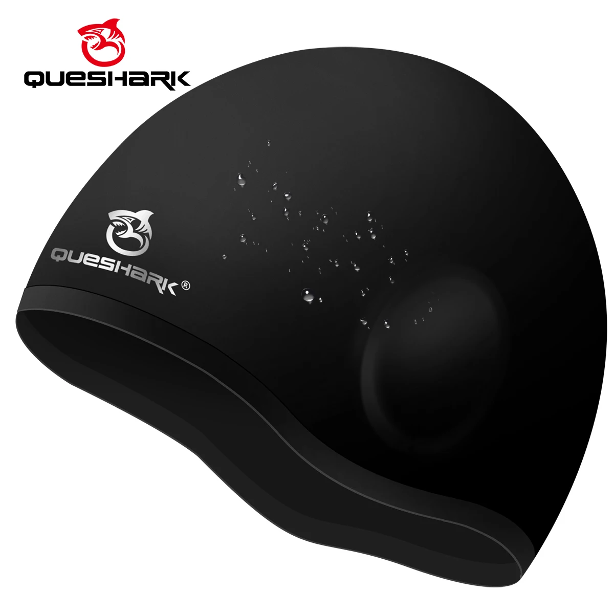 

Силиконовая Водонепроницаемая бесшовная 3D эластичная шапка QUESHARK для женщин и мужчин, шапка для плавания с защитой ушей, шапка для плавания и дайвинга, защита для волос