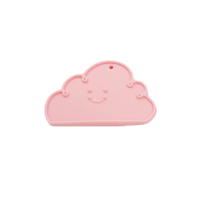 Candy Pink Chenkai, 10 шт., без бисфенола, силиконовый, облачный Прорезыватель для зубов, сенсорная Жевательная соска для самостоятельной сборки, детский силиконовый браслет, ожерелье, подвеска, игрушка - Цвет: Candy Pink
