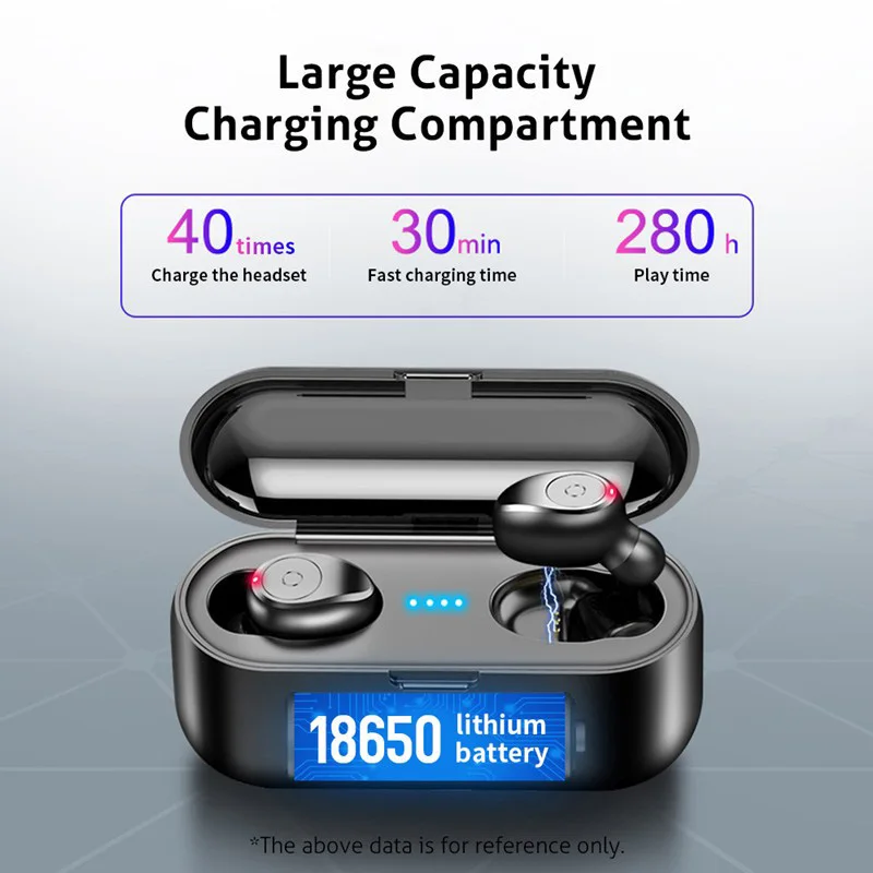 TWS Bluetooth 5 0 wireless headset button noise reduction stereo headset sports headset with charging sleeve
