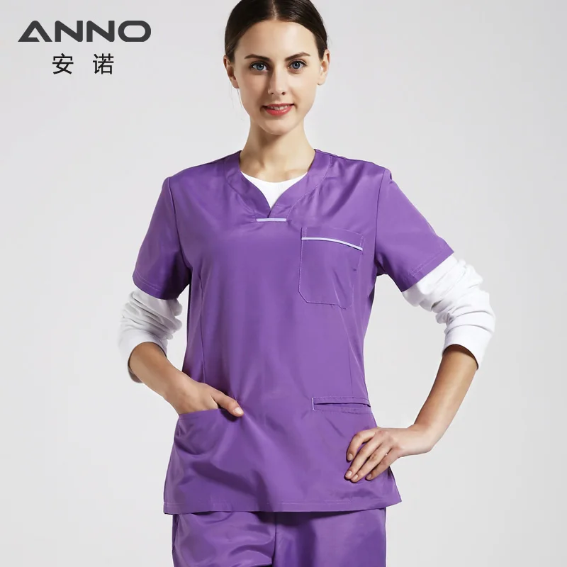 Nurse uniform scrub suit nursing dress hospital supply for female ANNO medical uniform