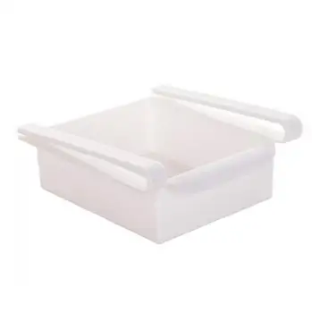 

Plastic Storage Containers Square Food Storage Organizer Drawer for Refrigerator Fridge Desk Table (White)