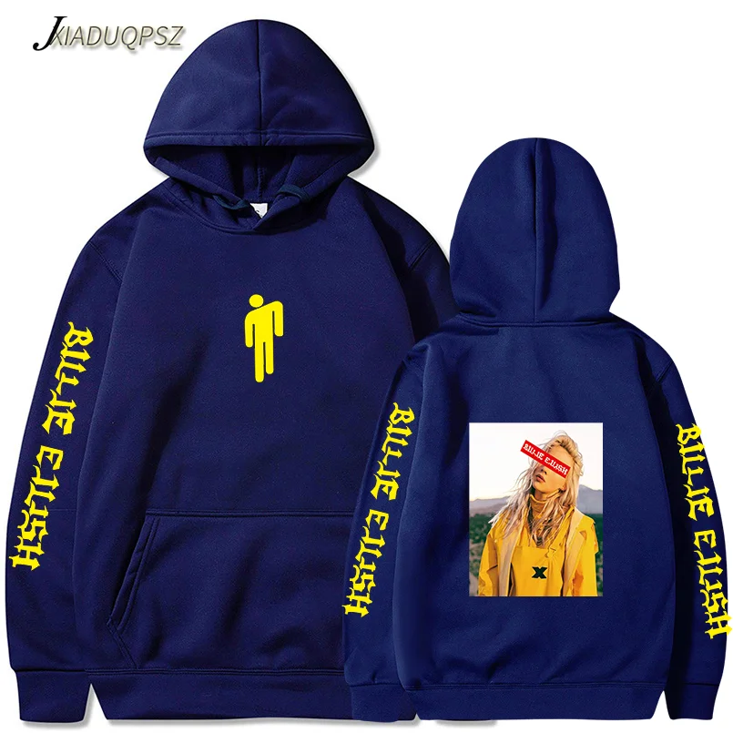 Billie Eilish толстовка женская с длинным рукавом Eilish Merch Lothse унисекс пуловеры нарядная толстовка с капюшоном топы Dropshop женские тонкие пальто - Цвет: WM61-63 Navy blue