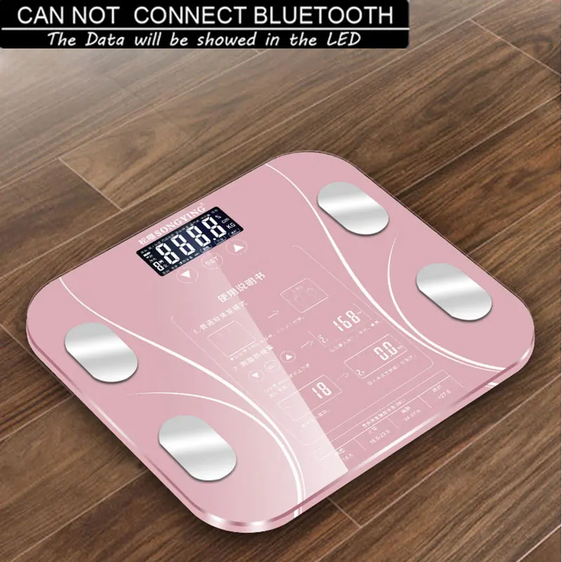 Pink Smart Body Fat Scale lcd цифровой беспроводной телефон получить ИМТ монитор веса анализатор здоровья фитнес похудение инструменты весы - Цвет: Pink