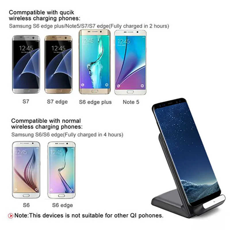 Qi Быстрое беспроводное зарядное устройство для iPhone X 8 7 6 быстрая зарядка подставка для Xiaomi Android type C samsung подставка держатель док-станция