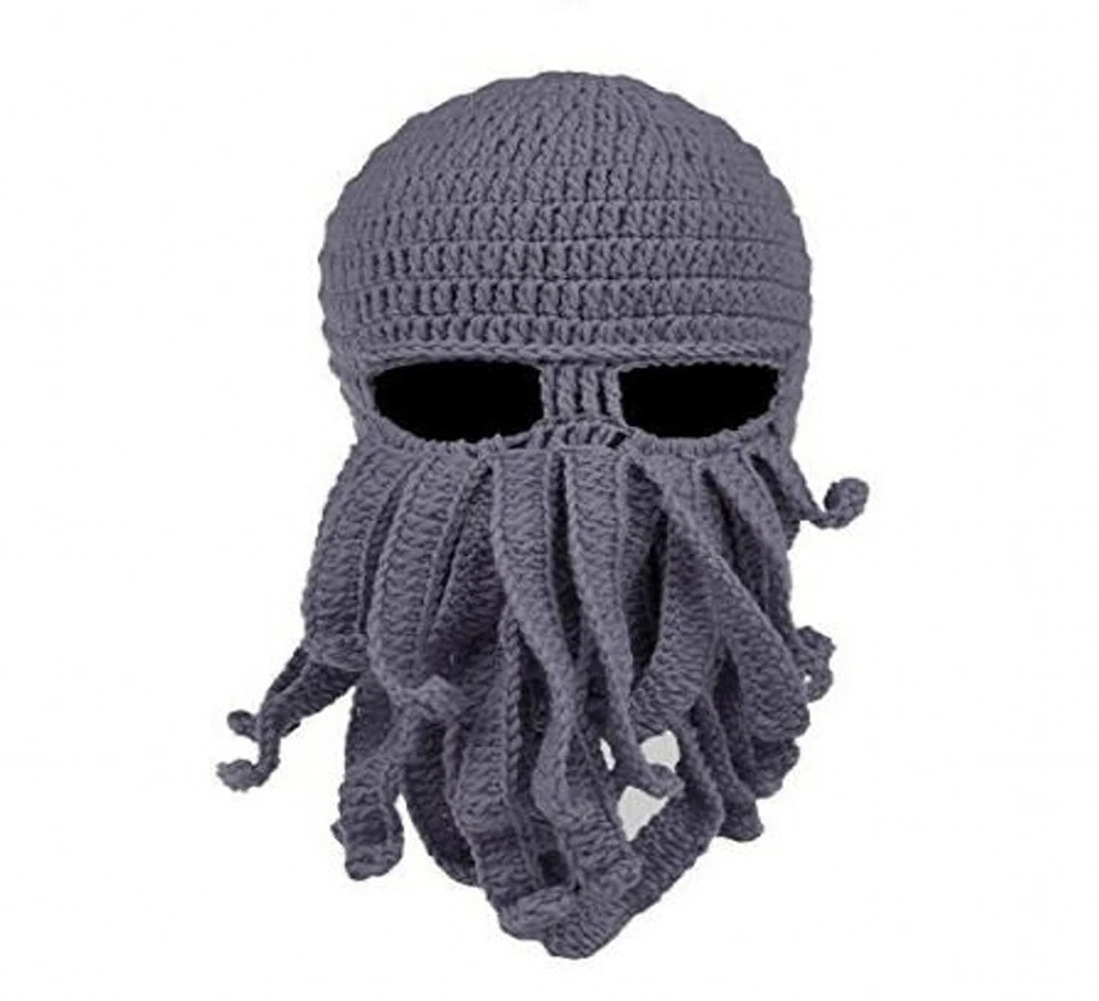 Смешные щупальца Осьминог Beanie вязанная вязаная шапка для бороды ветрозащитная Лыжная вязаная шапка с маской для мужчин и женщин - Цвет: L06
