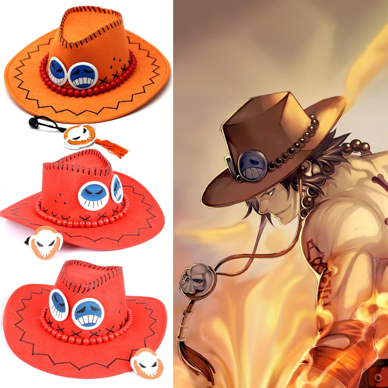 One Piece Portgas D Ace cappelli Anime Cosplay cappello da Cowboy per uomo  donna bambini pirati cappelli cappelli giocattoli per bambini regalo di  natale per adulti|null| - AliExpress