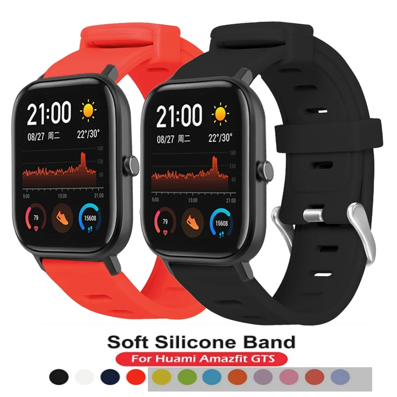 Ремешок силиконовый сменный для смарт часов Xiaomi Huami Amazfit GTS Stratos 3 22
