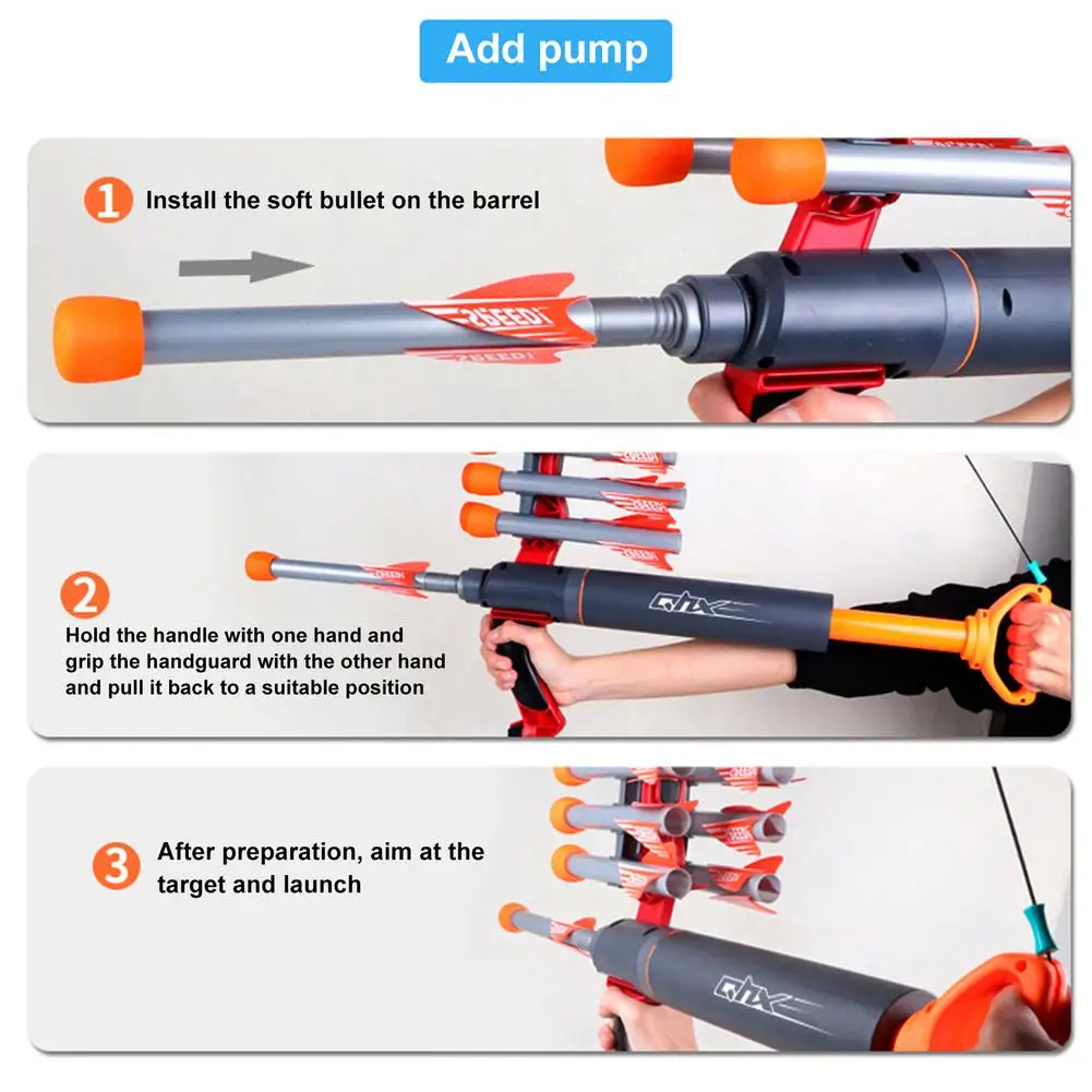 Boy Shooting Simulation Bow And Arrow Set Toy Children'S Bow Arrow Set Air Cannon Archery Toy Set