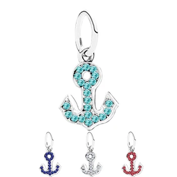 

Alloy Charm Symbol Of Colorful Crystal Anchor Pendant Bead fit Pandora Bracelet Bangle fit Pandora DIY Jewelry Making