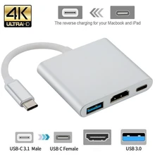 USB סוג C רכזת עבור macbook מתאם ממיר HDMI תואם 4K USB C Doce עם פ"ד USB 3.0 רכזת thunderbolt