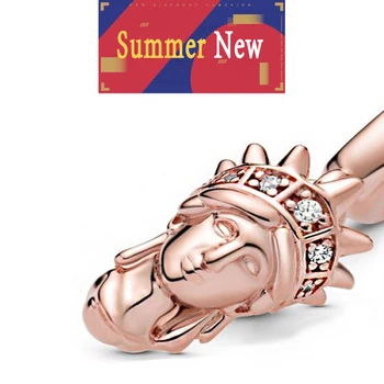 

Latest The Second Summer Pink Statue of Liberty pendant Charm fit Original Pandora Bracelets 100% 925 Sterling Silver Birthday