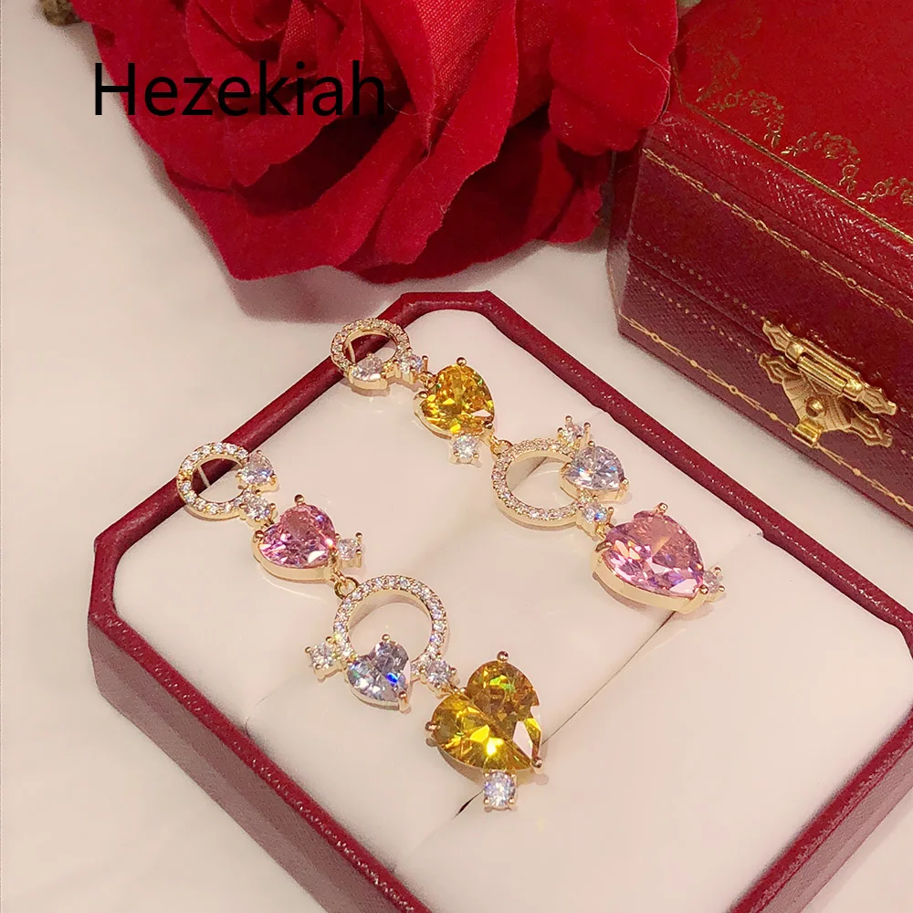 Hezekiah S925 Серебряные розовые серьги любовь Милая личность романтическая девушка серьги роскошный темперамент серьги