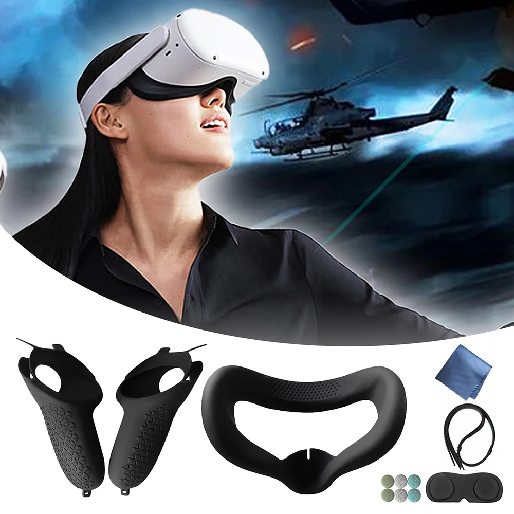 Cubierta suave para mascarilla de ojos, almohadilla protectora con bloqueo de luz para lentes de VR Oculus Quest 2