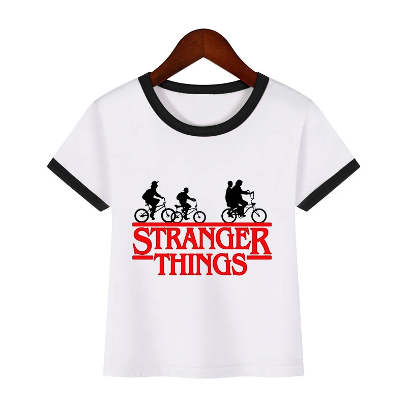 Одежда для маленьких мальчиков и девочек из сериала очень странные футболка для детей модная футболка с героями мультфильмов футболка с короткими рукавами одежда забавная футболка, повседневные топы