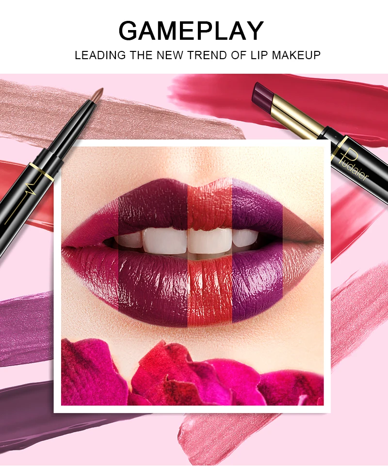 16 Colors Double Ended Sexy Matte Lipstick Lip Liner Pencils Waterproof Long Lasting Lips Makeup Cosmetics Tool TSLM2