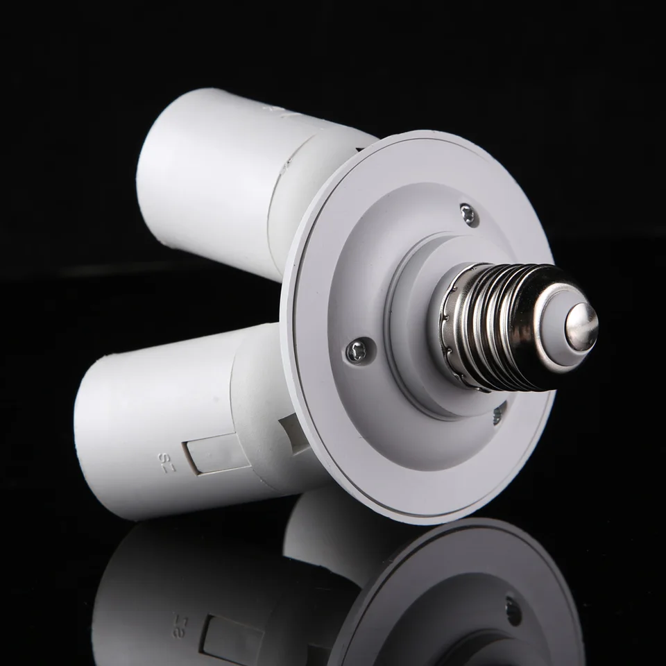 ISDI Portalampada E27 3 In 1 - Adattatore Splitter Regolabile 360° Per Lampadine LED, 3 Attacchi, Bianco - 2