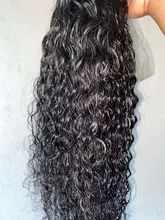 Peluca brasileña de ondas profundas prearrancada, peluca con malla frontal y pelo de bebé, 13x4, para mujeres negras