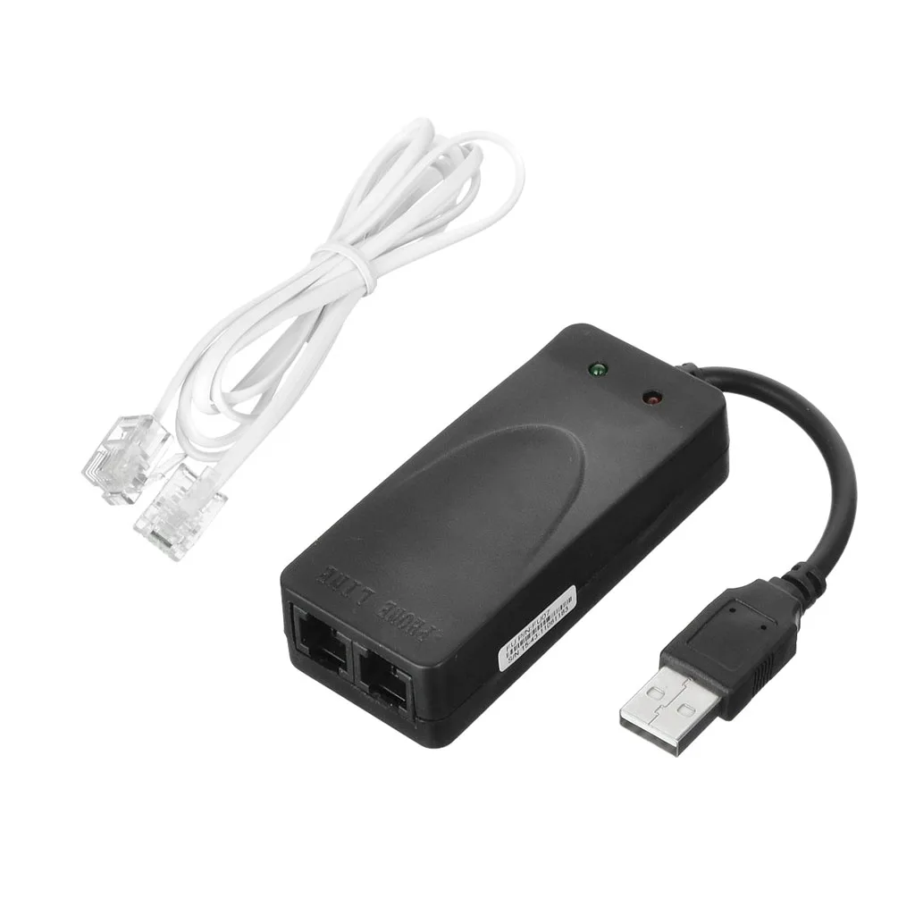 USB2.0 56K Data V.92/V.90 External Voice Fax Modem 1 to 2 Cable For Windows